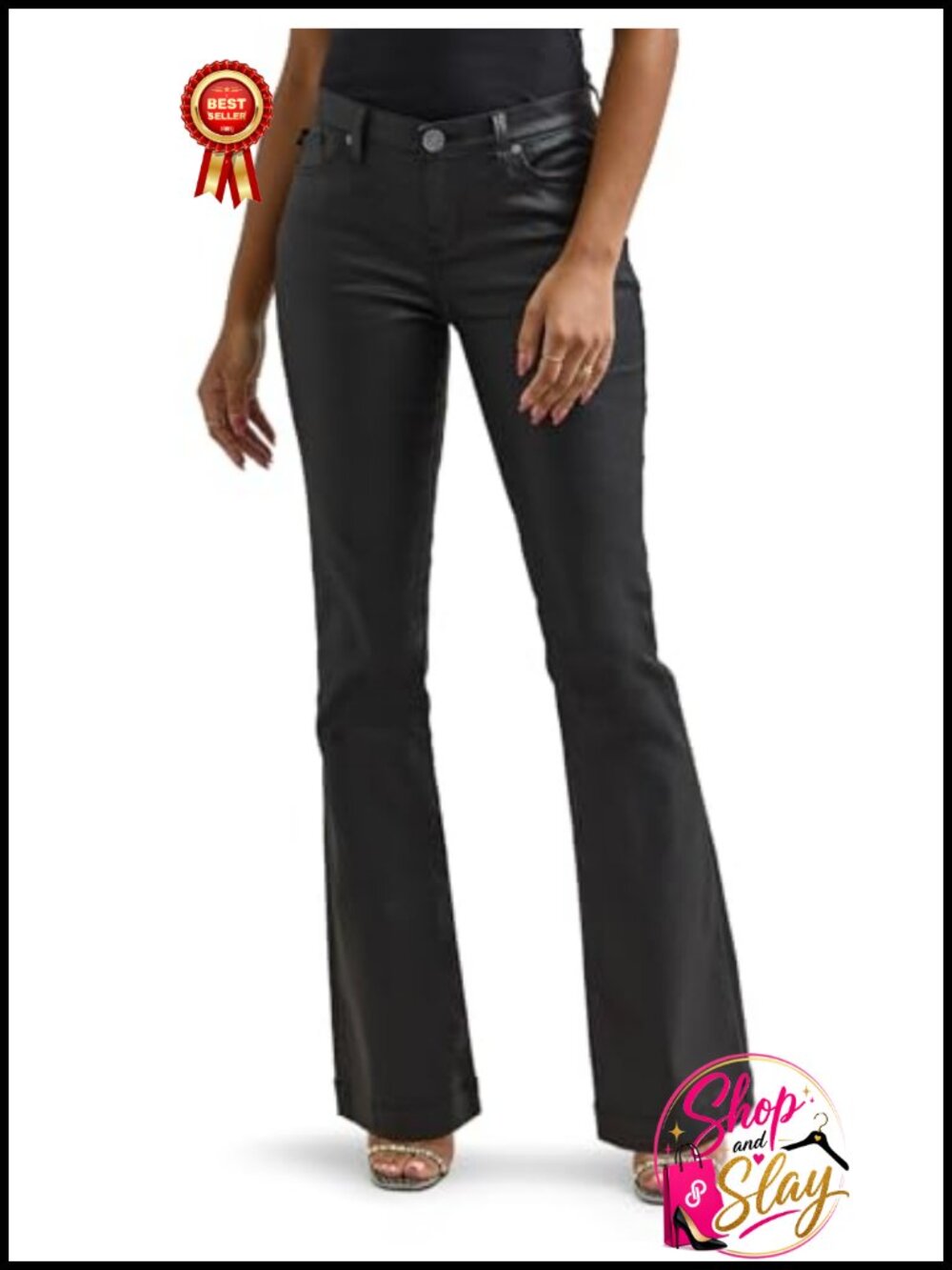 Mid Rise Bootcut Slim Fit Jeans Stretch Denim 5-Pocket